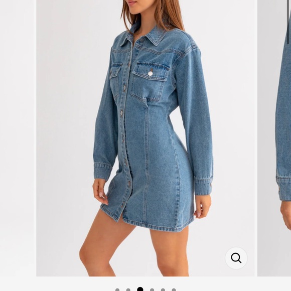 FITTED DENIM UTILITY DRESS Size L - Picture 1 of 14
